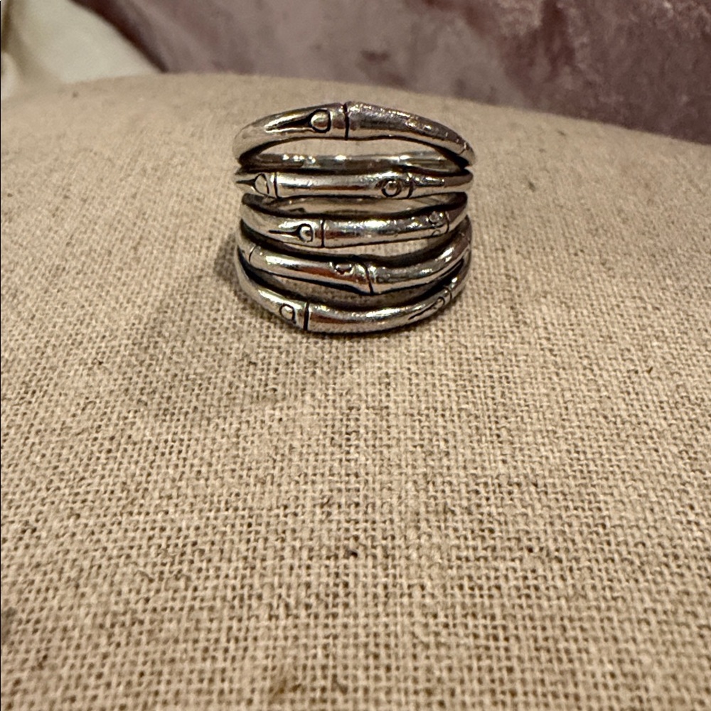 John Hardy Silver Multi-Band Ring Size 7